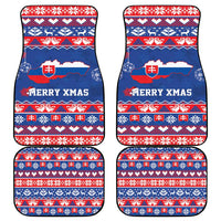 Slovakia Christmas Car Mats Slovakian Double Cross Map - Wonder Print Shop