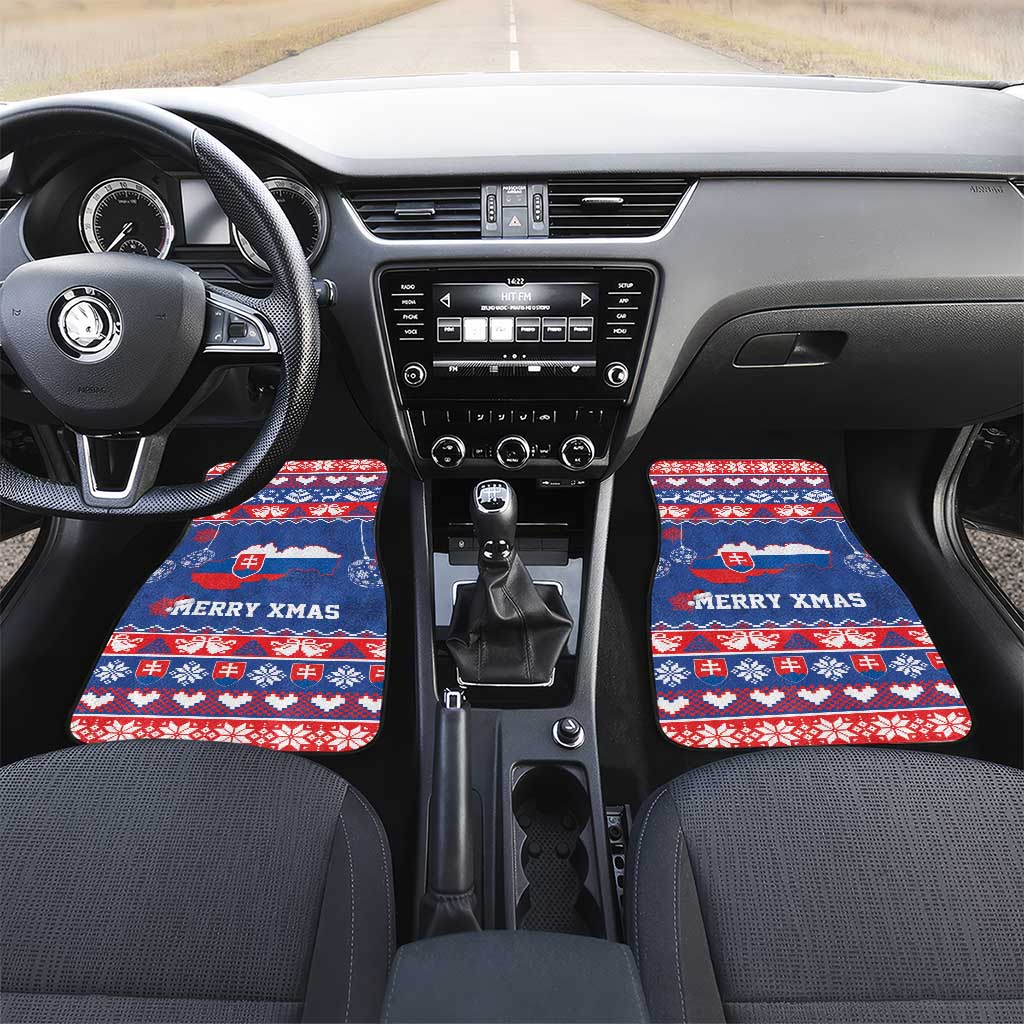 Slovakia Christmas Car Mats Slovakian Double Cross Map - Wonder Print Shop