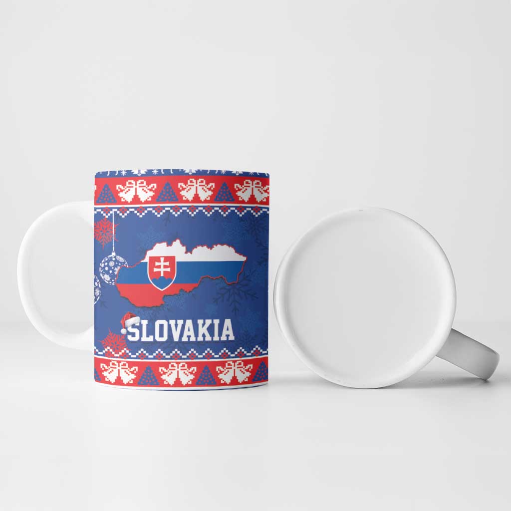 Slovakia Christmas Ceramic Mug Slovakian Double Cross Map - Wonder Print Shop