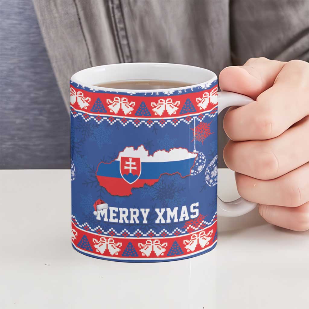 Slovakia Christmas Ceramic Mug Slovakian Double Cross Map - Wonder Print Shop