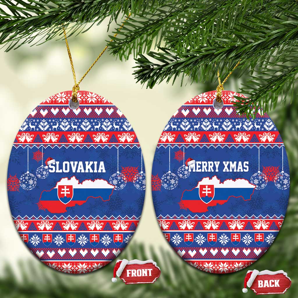 Slovakia Christmas Ceramic Ornament Slovakian Double Cross Map - Wonder Print Shop