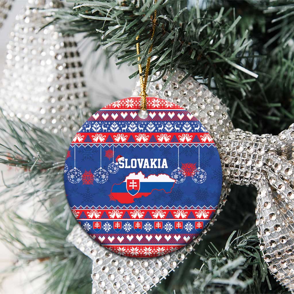 Slovakia Christmas Ceramic Ornament Slovakian Double Cross Map - Wonder Print Shop