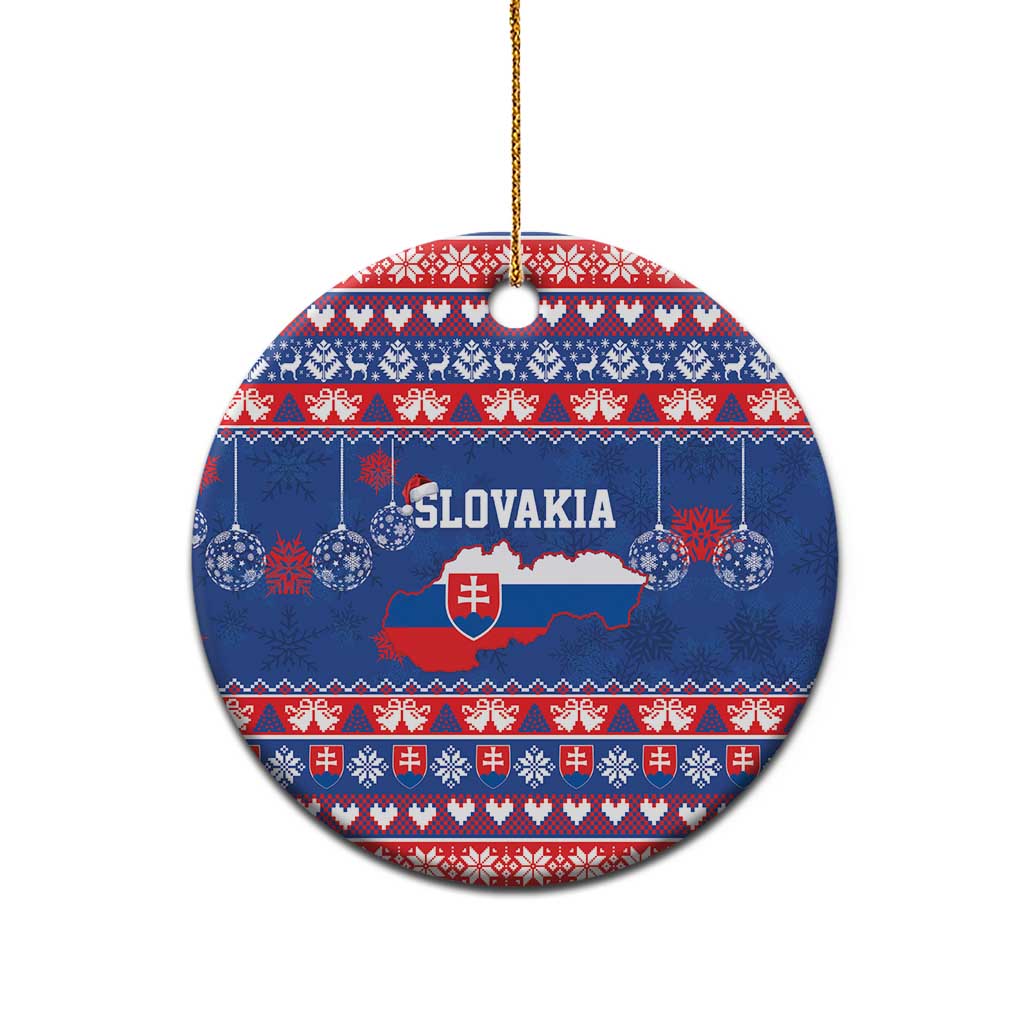 Slovakia Christmas Ceramic Ornament Slovakian Double Cross Map - Wonder Print Shop