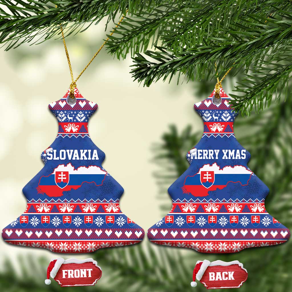 Slovakia Christmas Ceramic Ornament Slovakian Double Cross Map - Wonder Print Shop