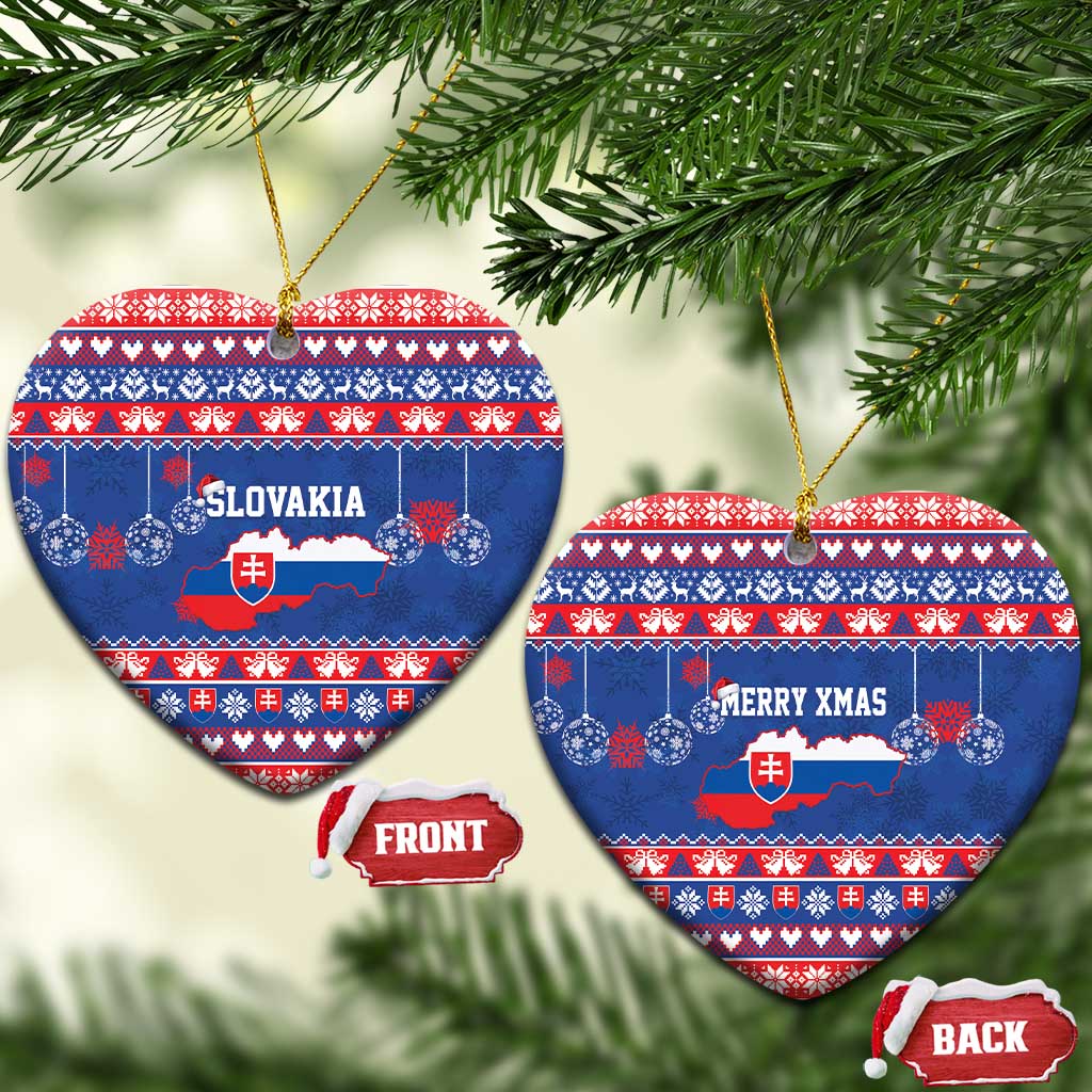Slovakia Christmas Ceramic Ornament Slovakian Double Cross Map - Wonder Print Shop