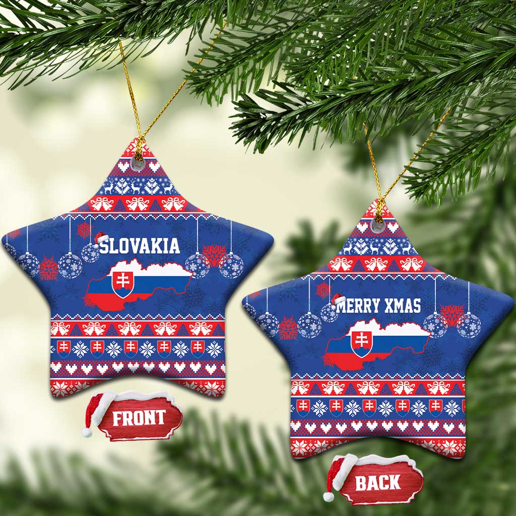 Slovakia Christmas Ceramic Ornament Slovakian Double Cross Map - Wonder Print Shop