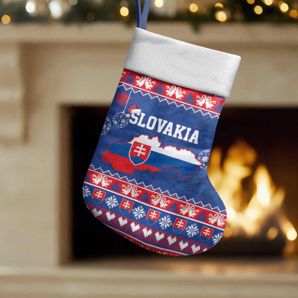 Slovakia Christmas Stocking Slovakian Double Cross Map - Wonder Print Shop