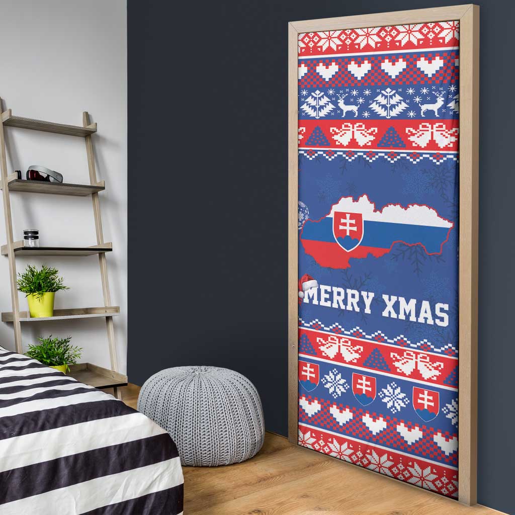 Slovakia Christmas Door Cover Slovakian Double Cross Map - Wonder Print Shop