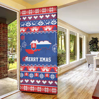 Slovakia Christmas Door Cover Slovakian Double Cross Map - Wonder Print Shop
