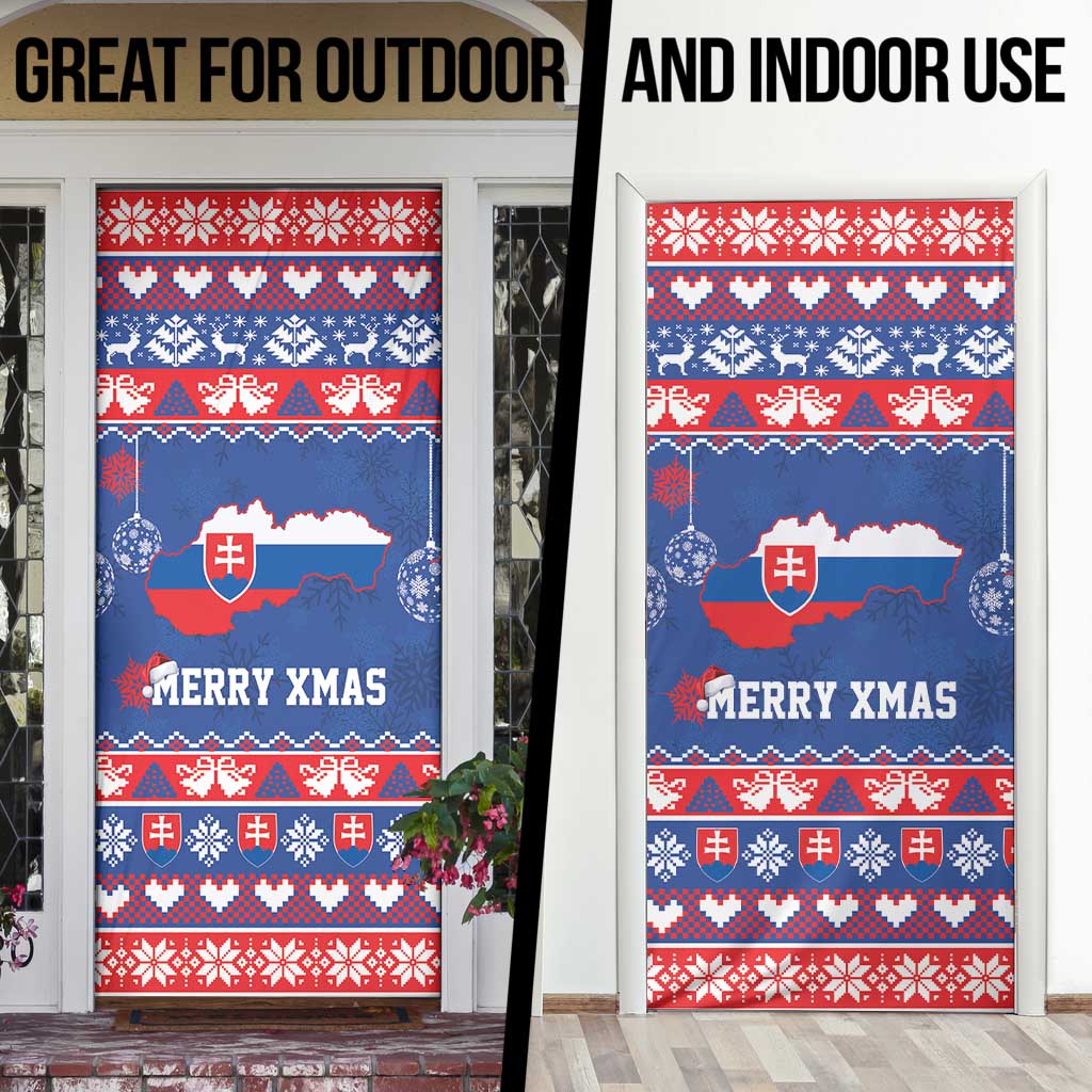 Slovakia Christmas Door Cover Slovakian Double Cross Map - Wonder Print Shop