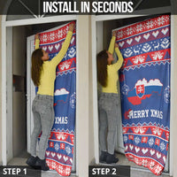 Slovakia Christmas Door Cover Slovakian Double Cross Map - Wonder Print Shop