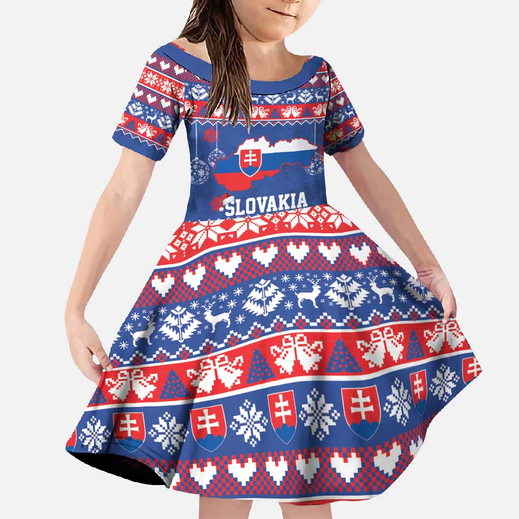 Slovakia Christmas Family Matching Mermaid Dress and Hawaiian Shirt Slovakian Double Cross Map - Wonder Print Shop