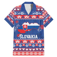 Slovakia Christmas Family Matching Mermaid Dress and Hawaiian Shirt Slovakian Double Cross Map - Wonder Print Shop