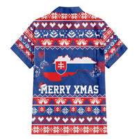 Slovakia Christmas Family Matching Mermaid Dress and Hawaiian Shirt Slovakian Double Cross Map - Wonder Print Shop