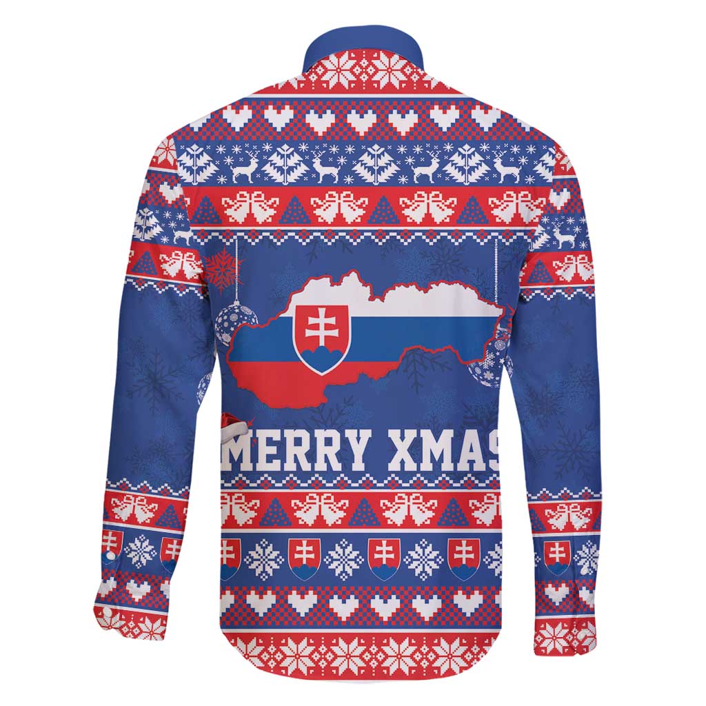 Slovakia Christmas Family Matching Mermaid Dress and Hawaiian Shirt Slovakian Double Cross Map - Wonder Print Shop