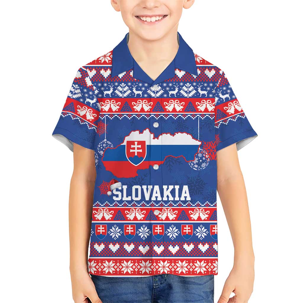 Slovakia Christmas Family Matching Off Shoulder Maxi Dress and Hawaiian Shirt Slovakian Double Cross Map - Wonder Print Shop