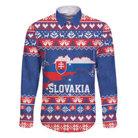 Slovakia Christmas Family Matching Off Shoulder Short Dress and Hawaiian Shirt Slovakian Double Cross Map - Wonder Print Shop