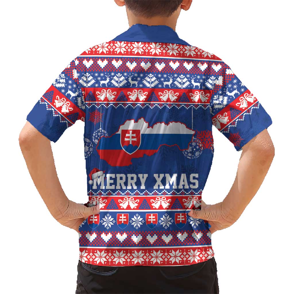 Slovakia Christmas Family Matching Puletasi and Hawaiian Shirt Slovakian Double Cross Map - Wonder Print Shop
