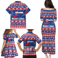 Slovakia Christmas Family Matching Puletasi and Hawaiian Shirt Slovakian Double Cross Map - Wonder Print Shop