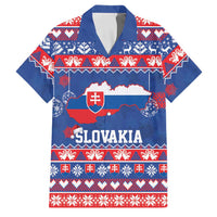 Slovakia Christmas Family Matching Puletasi and Hawaiian Shirt Slovakian Double Cross Map - Wonder Print Shop