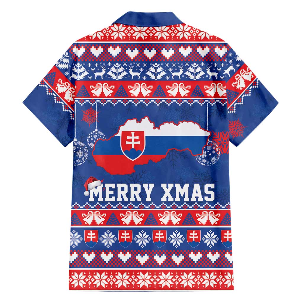 Slovakia Christmas Family Matching Puletasi and Hawaiian Shirt Slovakian Double Cross Map - Wonder Print Shop
