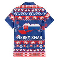 Slovakia Christmas Family Matching Short Sleeve Bodycon Dress and Hawaiian Shirt Slovakian Double Cross Map - Wonder Print Shop