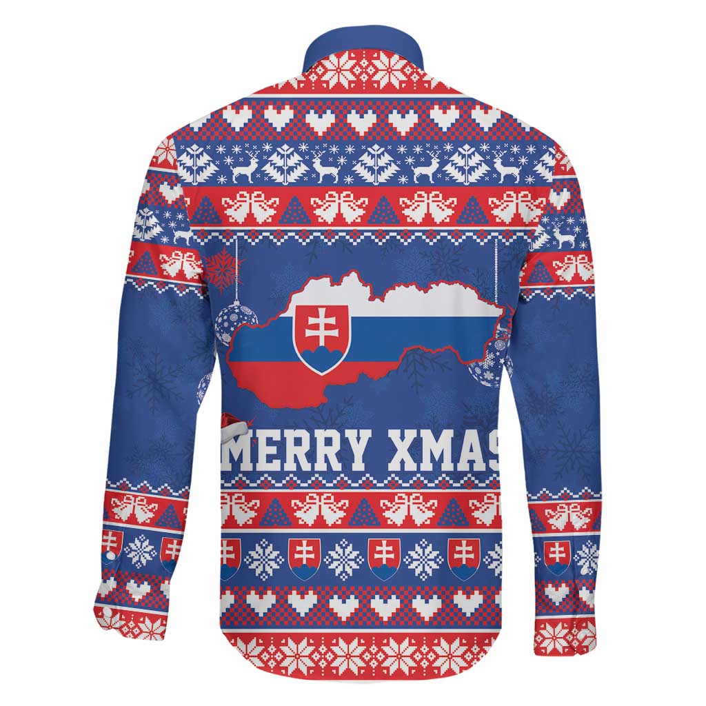 Slovakia Christmas Family Matching Short Sleeve Bodycon Dress and Hawaiian Shirt Slovakian Double Cross Map - Wonder Print Shop