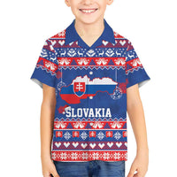 Slovakia Christmas Family Matching Short Sleeve Bodycon Dress and Hawaiian Shirt Slovakian Double Cross Map - Wonder Print Shop