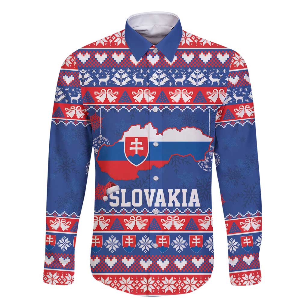 Slovakia Christmas Family Matching Summer Maxi Dress and Hawaiian Shirt Slovakian Double Cross Map - Wonder Print Shop