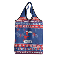 Slovakia Christmas Grocery Bag Slovakian Double Cross Map - Wonder Print Shop