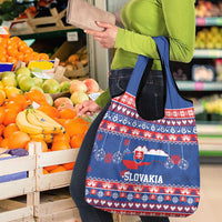Slovakia Christmas Grocery Bag Slovakian Double Cross Map - Wonder Print Shop