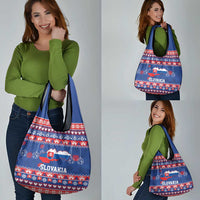 Slovakia Christmas Grocery Bag Slovakian Double Cross Map - Wonder Print Shop