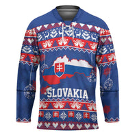 Slovakia Christmas Hockey Jersey Slovakian Double Cross Map - Wonder Print Shop