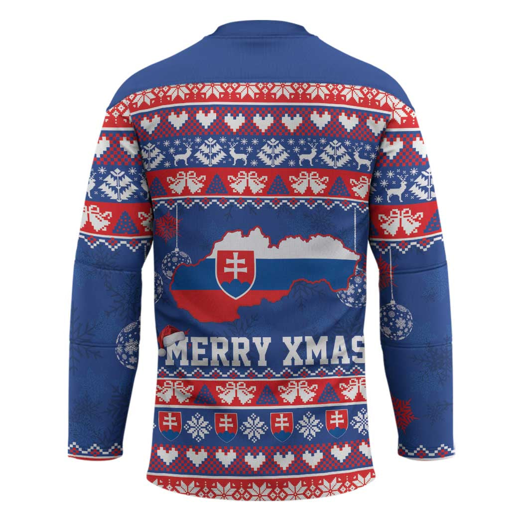 Slovakia Christmas Hockey Jersey Slovakian Double Cross Map - Wonder Print Shop