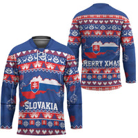 Slovakia Christmas Hockey Jersey Slovakian Double Cross Map - Wonder Print Shop