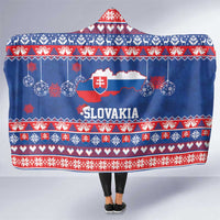 Slovakia Christmas Hooded Blanket Slovakian Double Cross Map - Wonder Print Shop