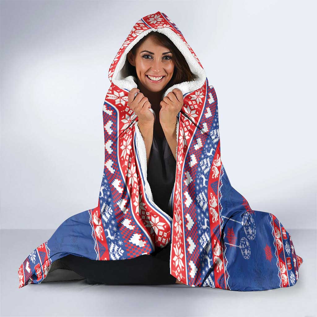 Slovakia Christmas Hooded Blanket Slovakian Double Cross Map - Wonder Print Shop