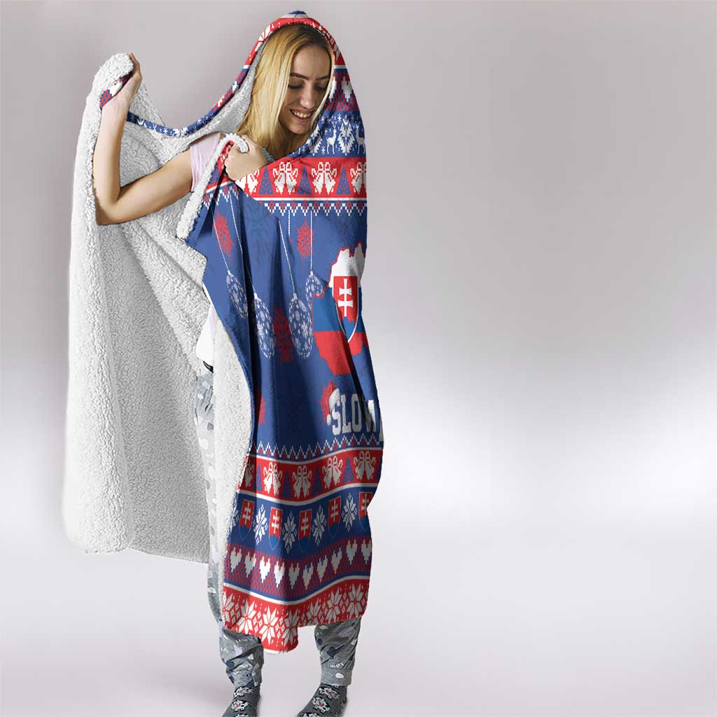 Slovakia Christmas Hooded Blanket Slovakian Double Cross Map - Wonder Print Shop
