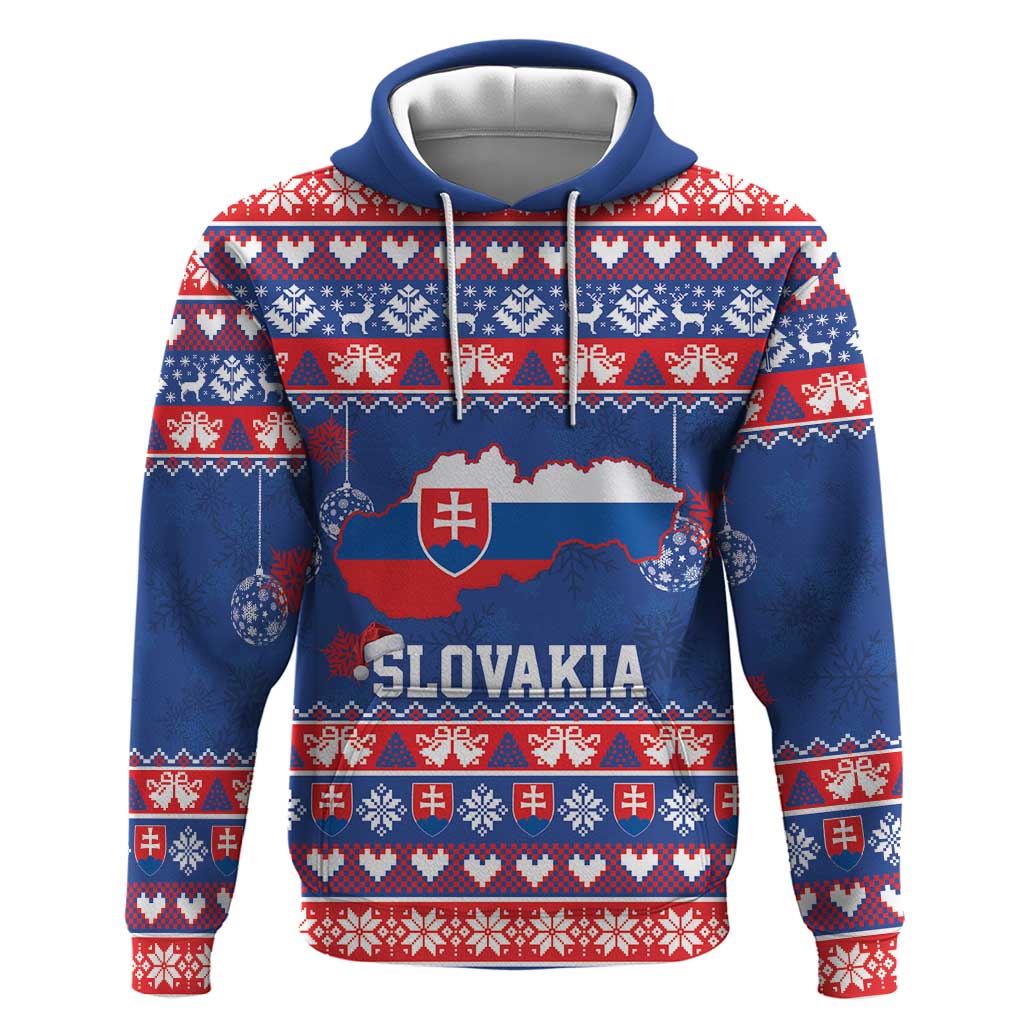Slovakia Christmas Hoodie Slovakian Double Cross Map - Wonder Print Shop