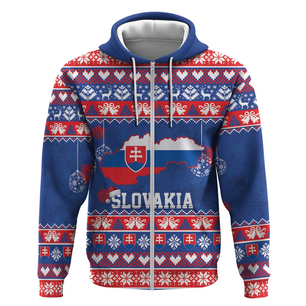 Slovakia Christmas Hoodie Slovakian Double Cross Map - Wonder Print Shop