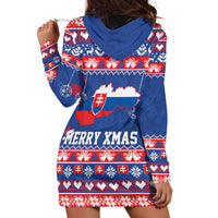 Slovakia Christmas Hoodie Dress Slovakian Double Cross Map - Wonder Print Shop