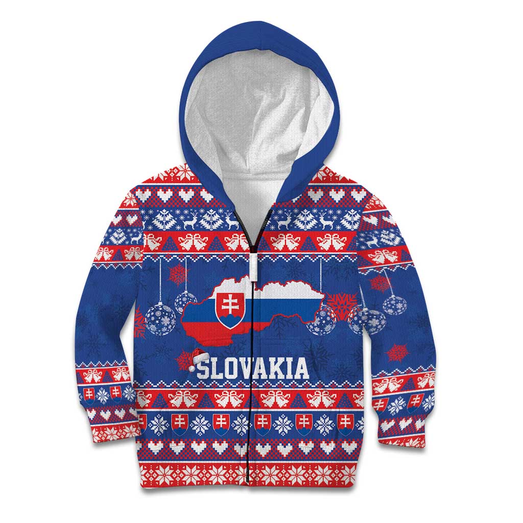 Slovakia Christmas Kid Hoodie Slovakian Double Cross Map - Wonder Print Shop