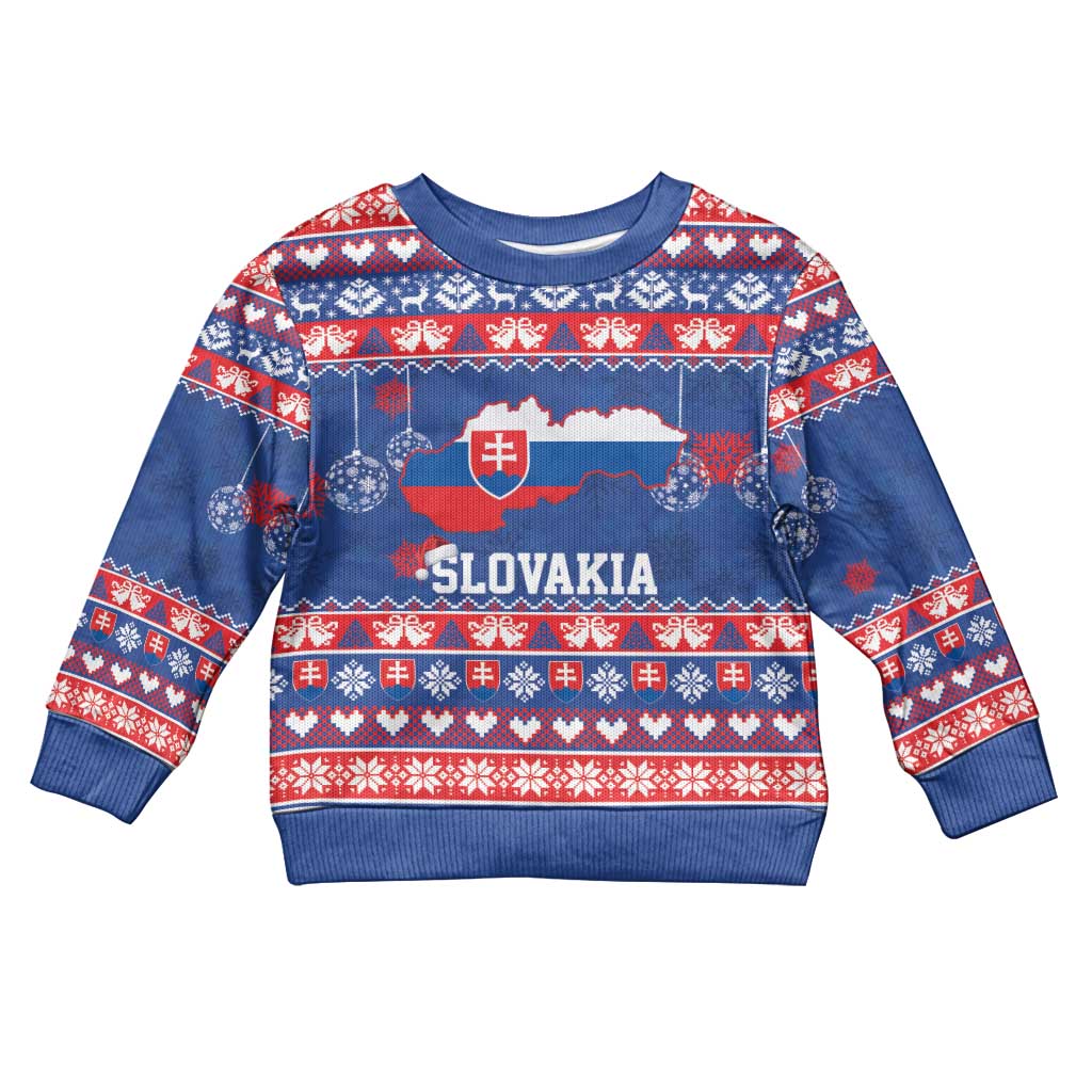 Slovakia Christmas Kid Ugly Christmas Sweater Slovakian Double Cross Map - Wonder Print Shop