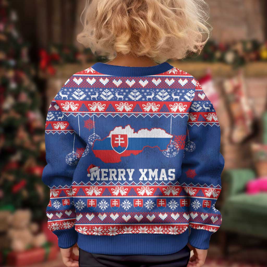 Slovakia Christmas Kid Ugly Christmas Sweater Slovakian Double Cross Map - Wonder Print Shop