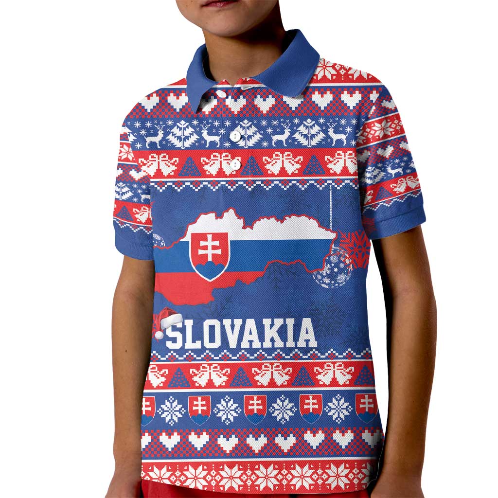 Slovakia Christmas Kid Polo Shirt Slovakian Double Cross Map - Wonder Print Shop