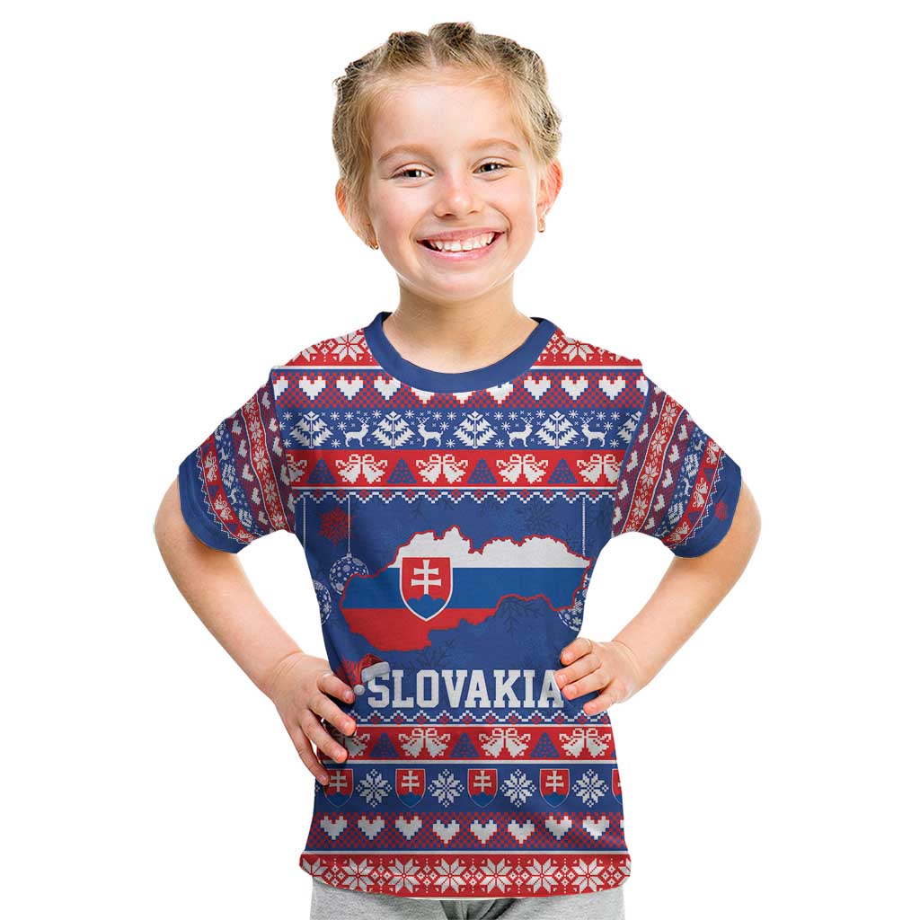 Slovakia Christmas Kid T Shirt Slovakian Double Cross Map - Wonder Print Shop