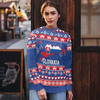 Slovakia Christmas Ugly Christmas Sweater Slovakian Double Cross Map - Wonder Print Shop