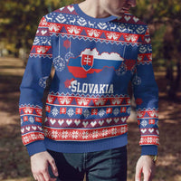 Slovakia Christmas Ugly Christmas Sweater Slovakian Double Cross Map - Wonder Print Shop