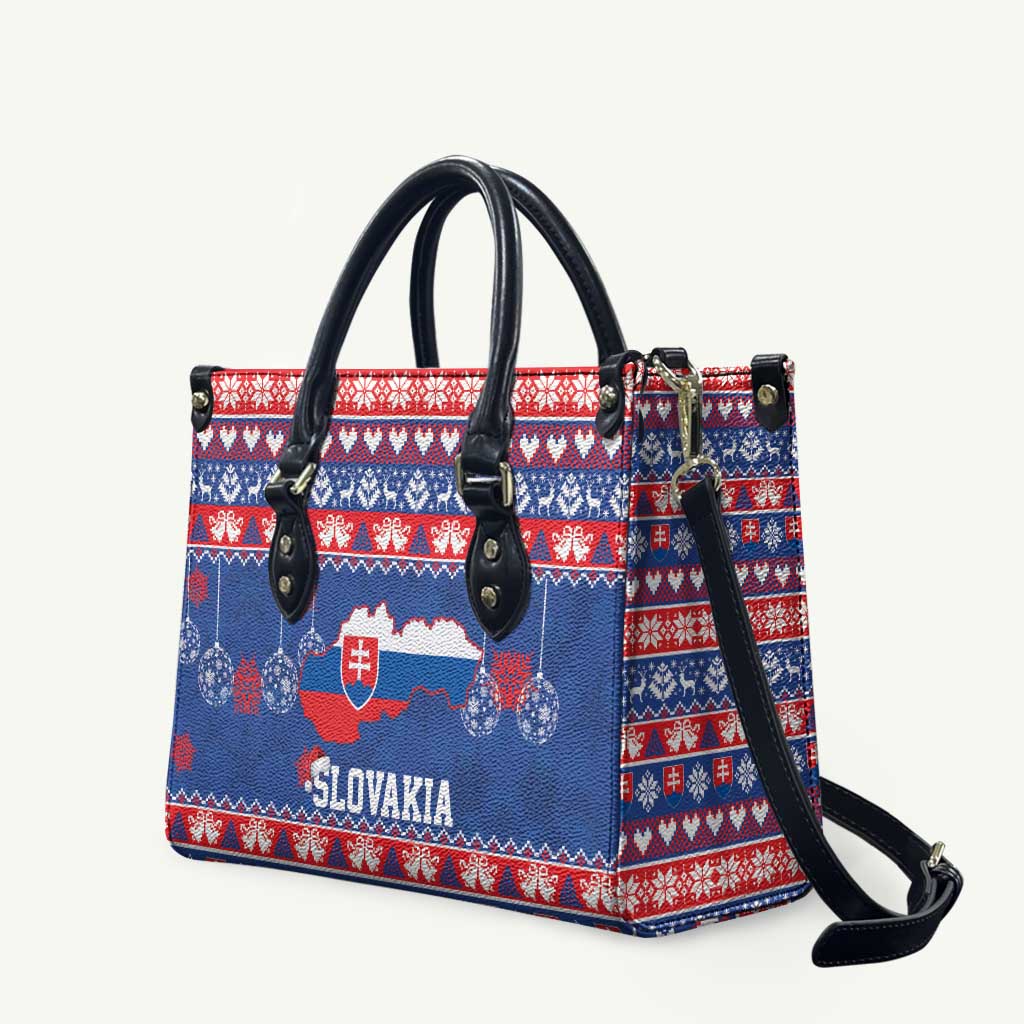 Slovakia Christmas Leather Bag Slovakian Double Cross Map - Wonder Print Shop