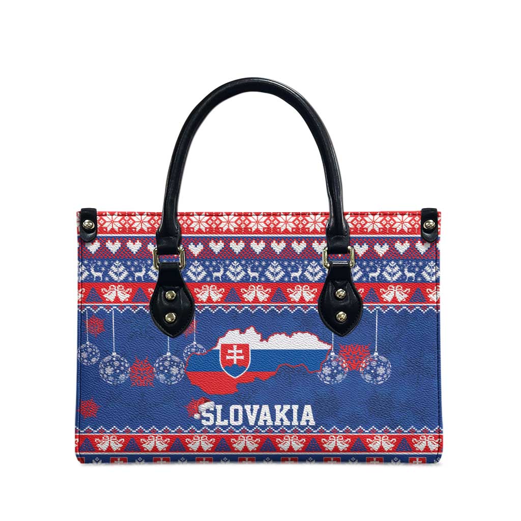 Slovakia Christmas Leather Bag Slovakian Double Cross Map - Wonder Print Shop